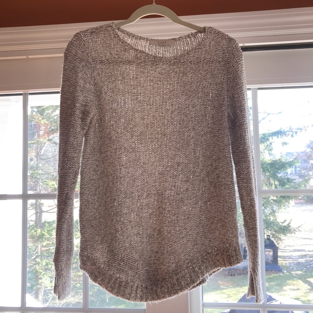 Ann Taylor LOFT Small Gray Knit Sweater